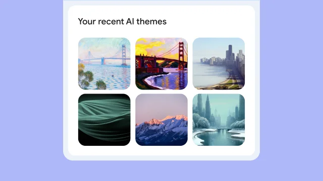 6 Icons display different AI themes in varying artistic and featuring different subjects.