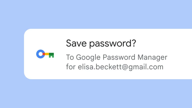 A prompt asks the user if they want to save their password to Google Password Manager.