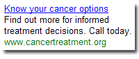 CancerInfo.org sample ad
