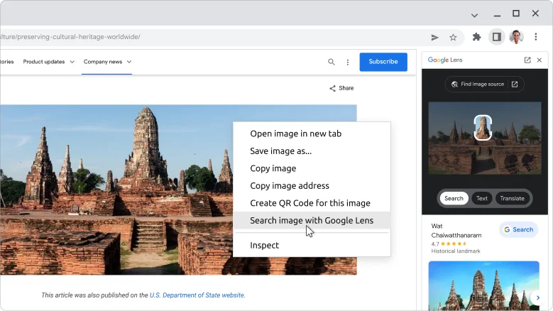 An example of how to use Google Lens