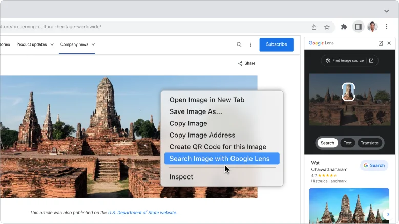An example of how to use Google Lens