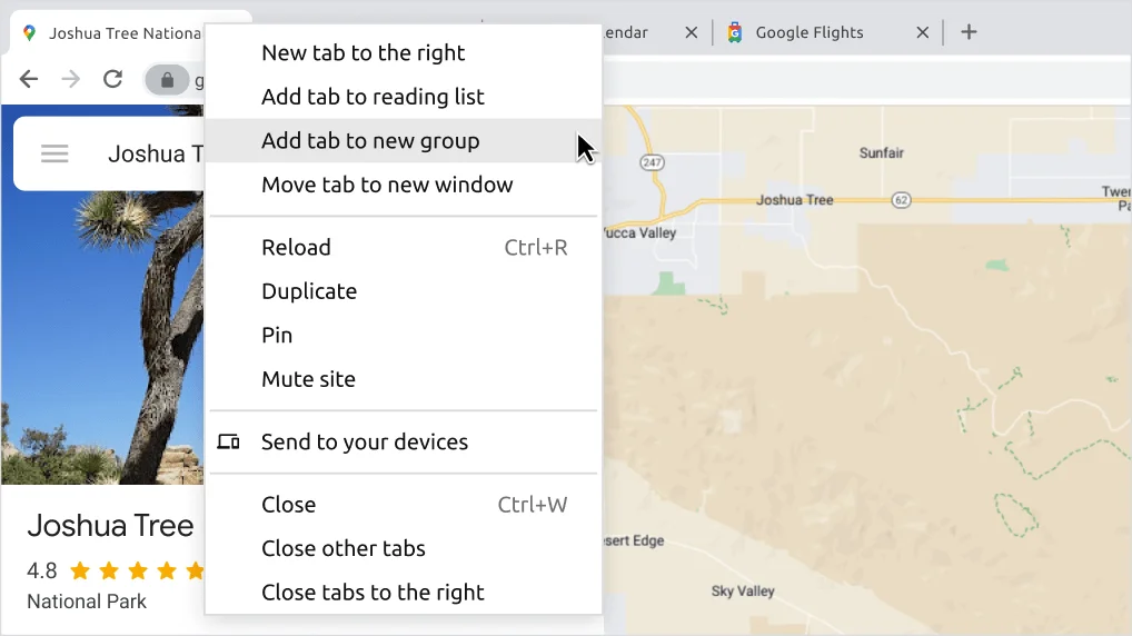 An example of how to create a Tab Group