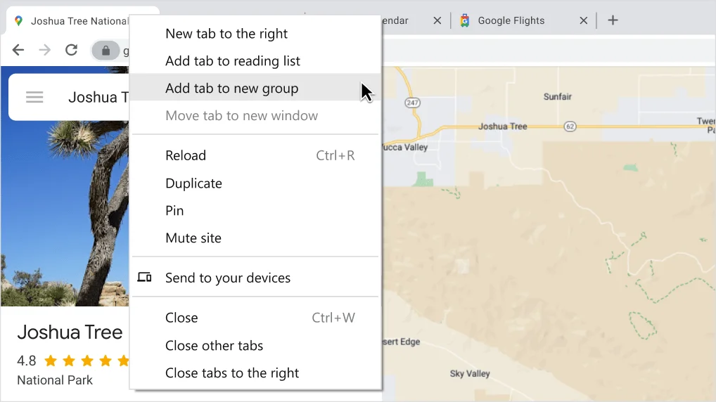 An example of how to create a Tab Group