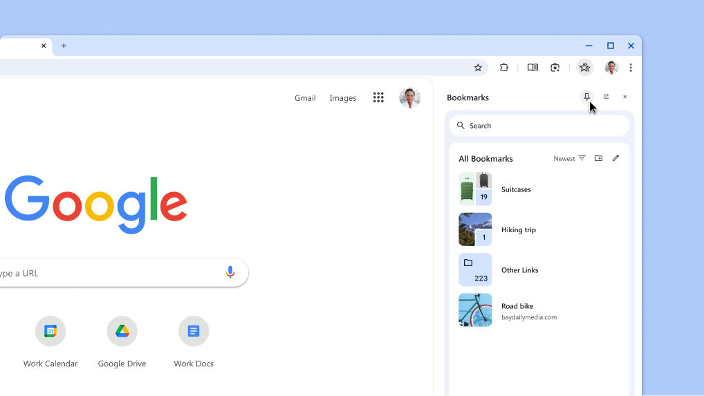 Pinning a Chrome side panel to the toolbar