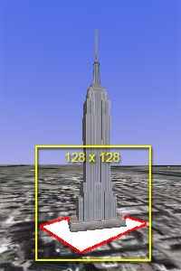 Captura de tela – Empire State Building em um retângulo