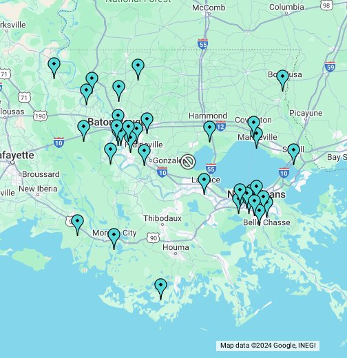 Louisiana County Map – shown on Google Maps
