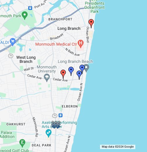 Long Branch Beach on the map with photos and reviews🏖️