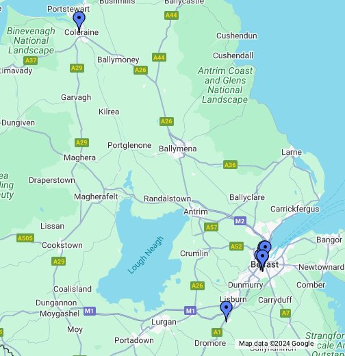 Map Of North Ireland Northern Ireland Maps   Google My Maps