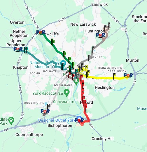 York Park And Ride Map York Park & Ride - Google My Maps