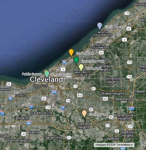 cleveland, oh map