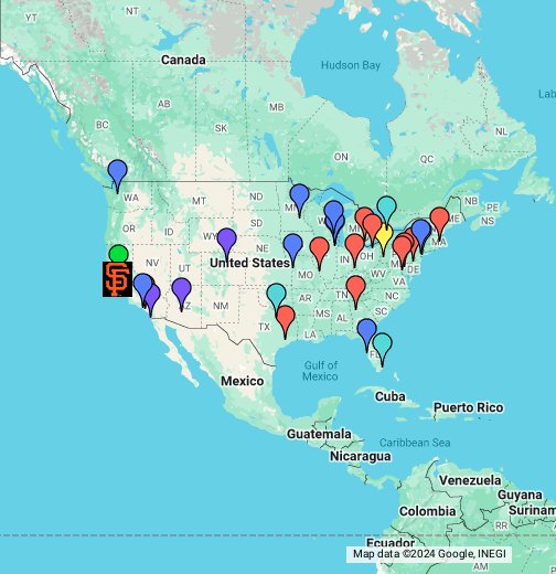 MLB Teams - Google My Maps