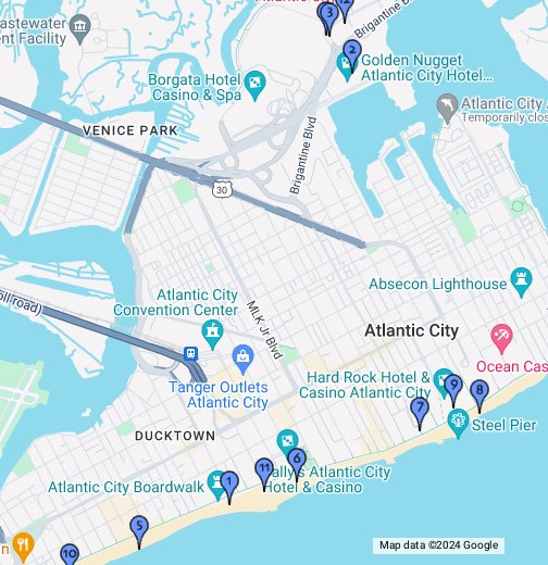 atlantic city map Atlantic City Casino Hotels Google My Maps atlantic city map