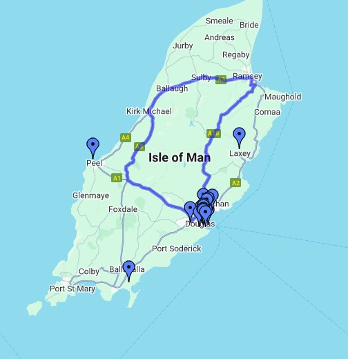 map of isle of man Isle Of Man Google My Maps map of isle of man