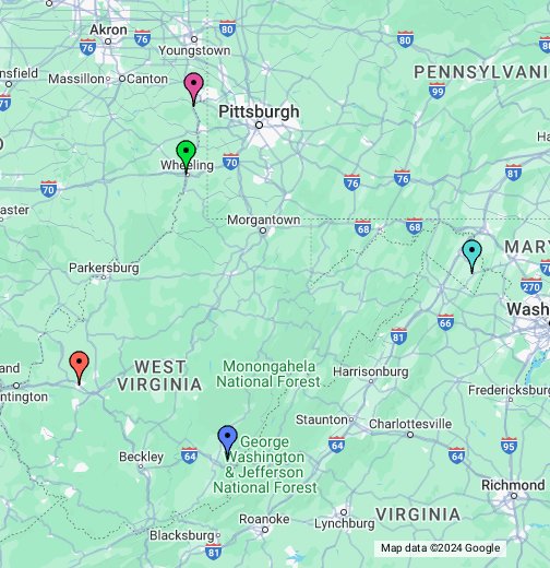 casinos in west virginia map West Virginia Casino Guide Google My Maps casinos in west virginia map