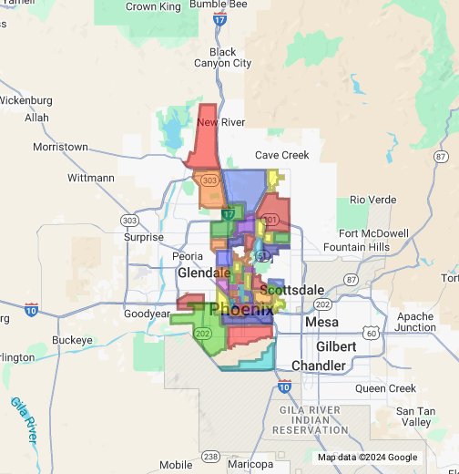 Phoenix Map With Suburbs Phoenix Neighborhoods - Google My Maps