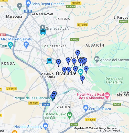 elvira térkép Granada térkép, látnivalókkal   Google My Maps