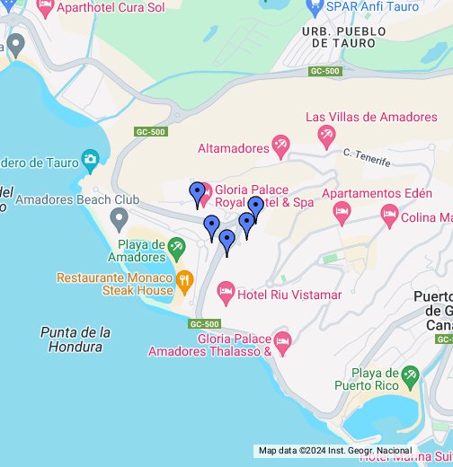 playa ingles gran canaria karta Amadores Hotels   Google My Maps