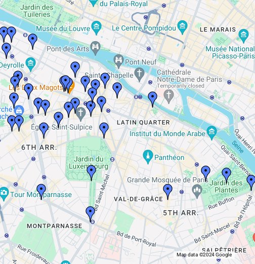 St Germain Paris Map Paris - Saint-Germain-Des-Prés And The Latin Quarter - Google My Maps