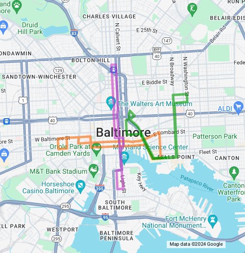Baltimore Charm City Circulator Map Map Of Campus