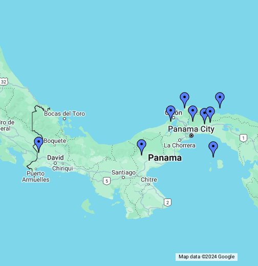 Panama In The Map Aventuras Panama   Google My Maps