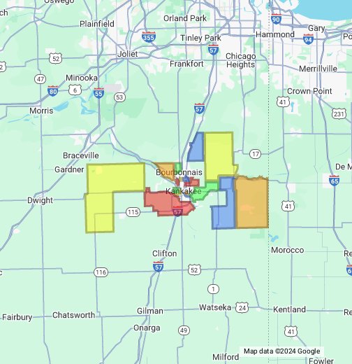 Map Of Kankakee County Kankakee County Board Districts   Google My Maps