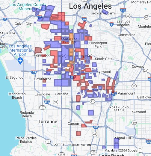 Los Angeles  Territory Map Los Angeles County Gangs.   Google My Maps