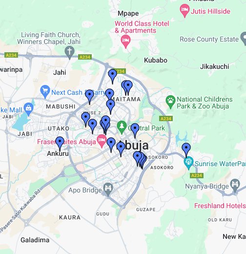 Map Of Abuja Nigeria My Abuja places   Google My Maps