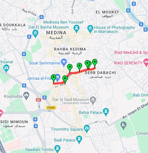 Map Of Marrakech Morocco Walk around Marrakech Morocco   PART 1   Google My Maps