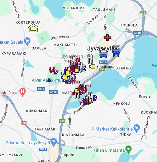 Kampusalueet / Campus areas - Google My Maps