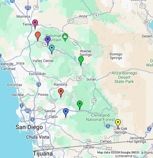 San Diego Map California Casinos near San Diego, California   Google My Maps