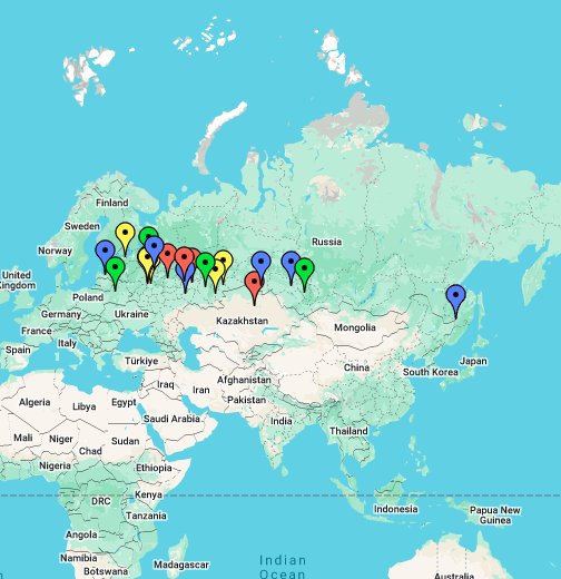 Kontinental Hockey League Google My Maps