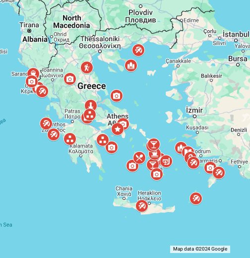 Kreikan nähtävyydet ja saaret kartalla - Google My Maps