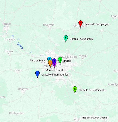 Marie Antoinette France Tour - Google My Maps