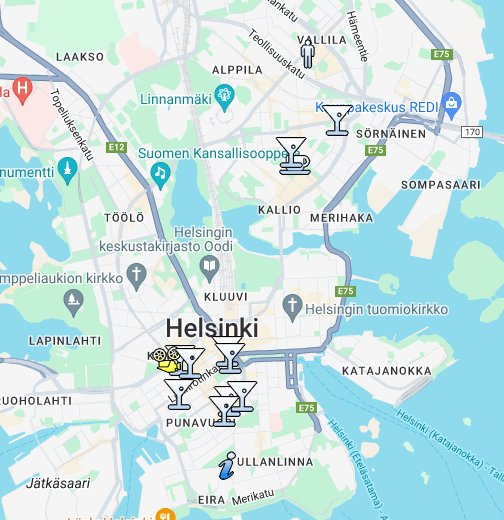 Gay Helsinki, Gay Helsinki kartta - Google My Maps