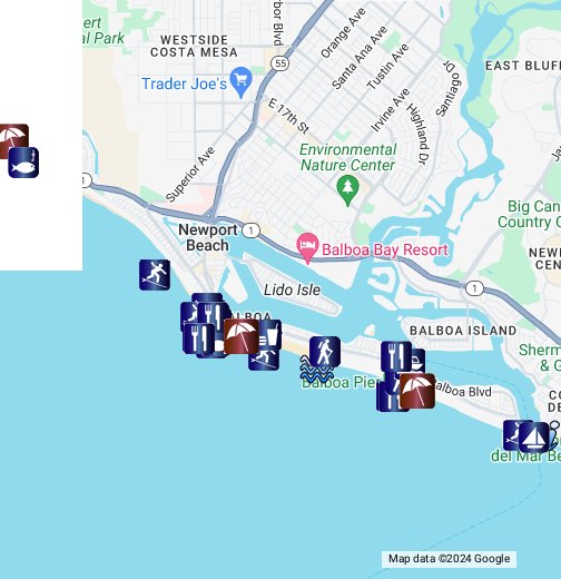 Getting To Newport Beach California - Google My Maps