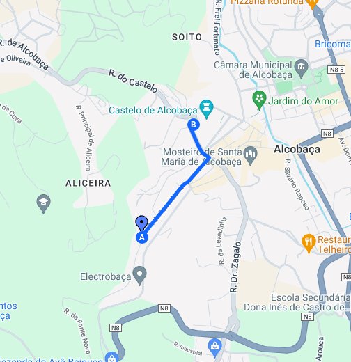 Mapa MICHELIN Alcobaça - mapa Alcobaça - ViaMichelin