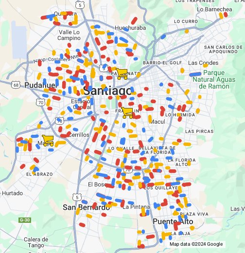 mapa de santiago de chile FERIAS DE SANTIAGO   Google My Maps