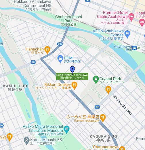 かみかわホームページ食事 旭川食堂 Google My Maps