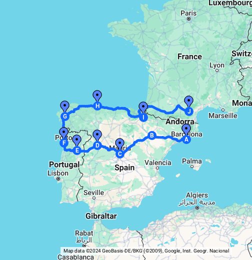 Mapa 3d relações entre espanha e frança