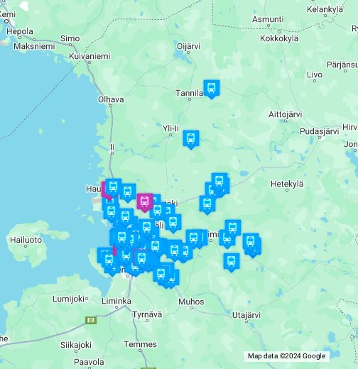Oulun kirjastoautopysäkit - Google My Maps