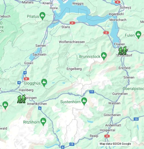 Sveitsin kartta vaellusmatkat - Google My Maps