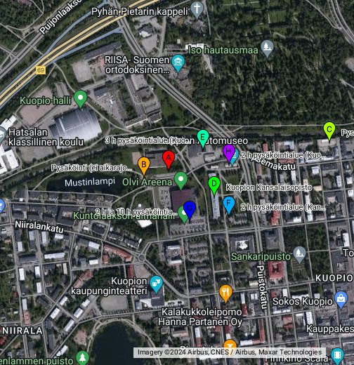 Kuopion Kansalaisopiston pysäköintimahdollisuudet - Google My Maps