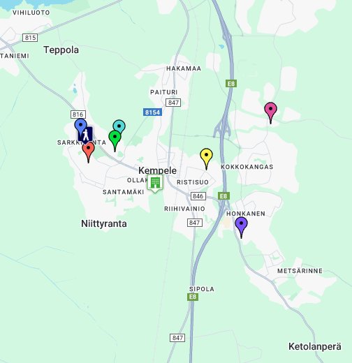 Kempeleen pesäpallokentät - Google My Maps