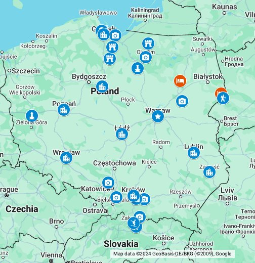 Puolan kartta - Google My Maps