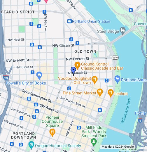 Google Map of the City of Portland, Oregon, USA - Nations Online