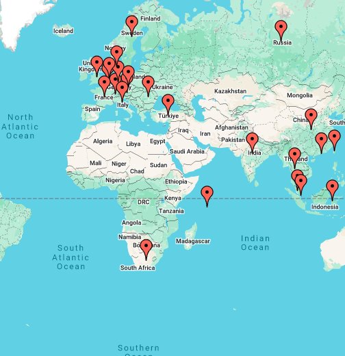 世界のしもイチｍａｐ 海外アクセス検出地図 Google My Maps