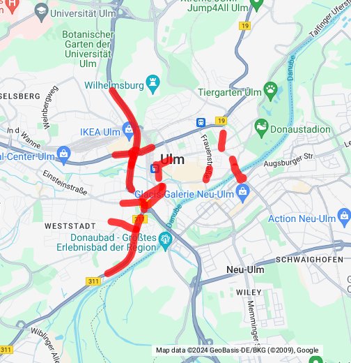 Verkehrsengpässe in Ulm - Google My Maps