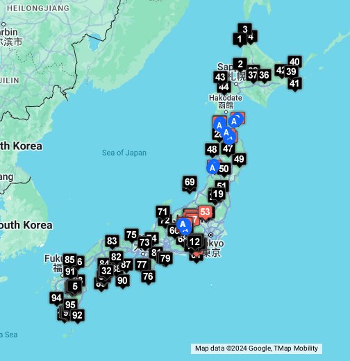 日本の絶景ロード100選 - Google My Maps