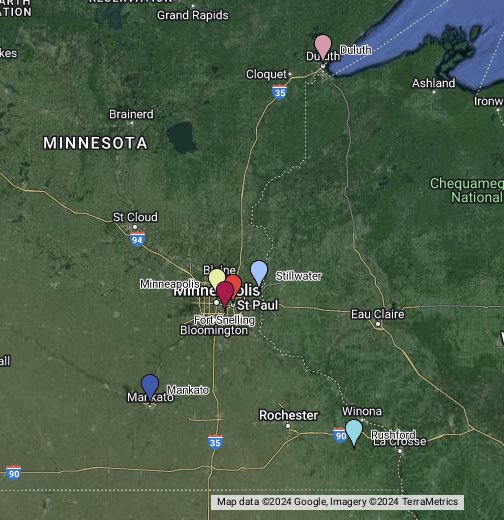 Google Map Saint Paul, Minnesota, USA - Nations Online Project
