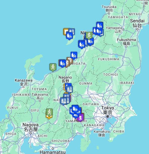 甲信越- Google My Maps